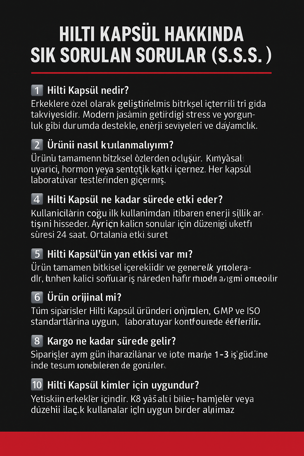 HİLTİ – %100 Bitkisel Performans Takviyesi